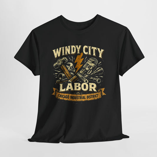 Windy City Labor Chicago Industrial District T-Shirt – Vintage Worker Tools Graphic Tee