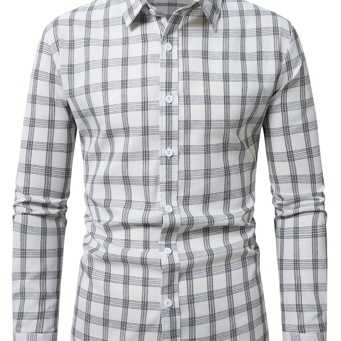 Gray Color-Woven Long-Sleeve Shirt