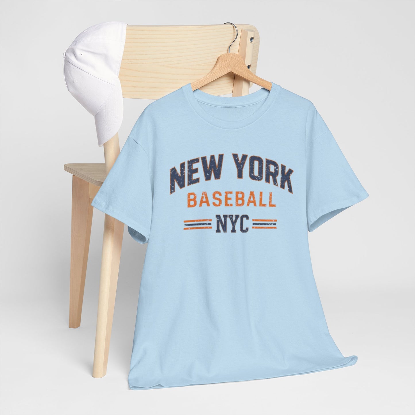 Light Blue New York baseball tee NYC t shirt vintage baseball sporty shirt