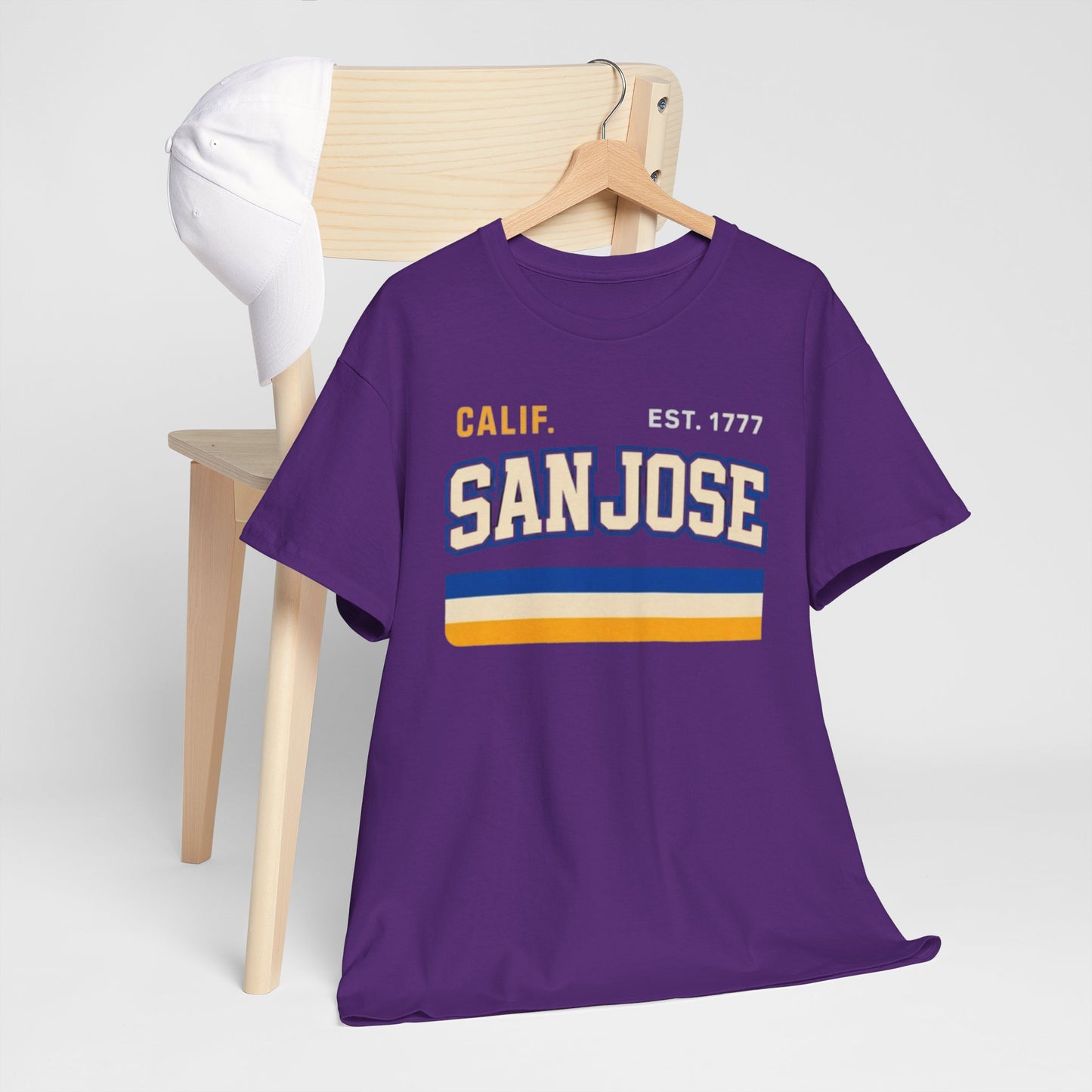 San Jose Retro Stripes Tee — "San Jose" California Est. 1777 Graphic T-Shirt