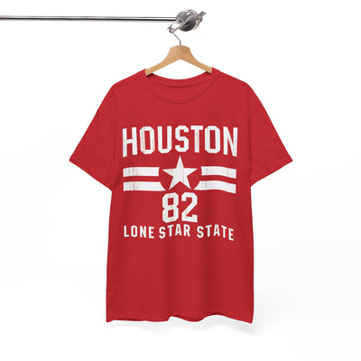 White Smoke Houston 82 Lone Star T-Shirt Lone Star tee Texas shirt City tee Vintage sport Star emblem tee