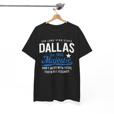 White Smoke Dallas Majestic Tee — Don’t Mess With Texas Football Legends Shirt