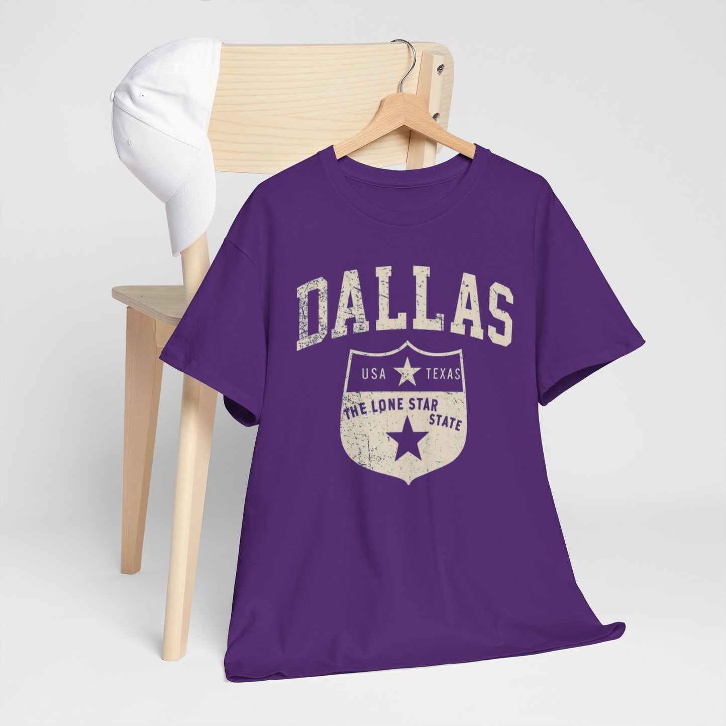Lavender Dallas Lone Star Shield T-Shirt vintage tee retro shirt