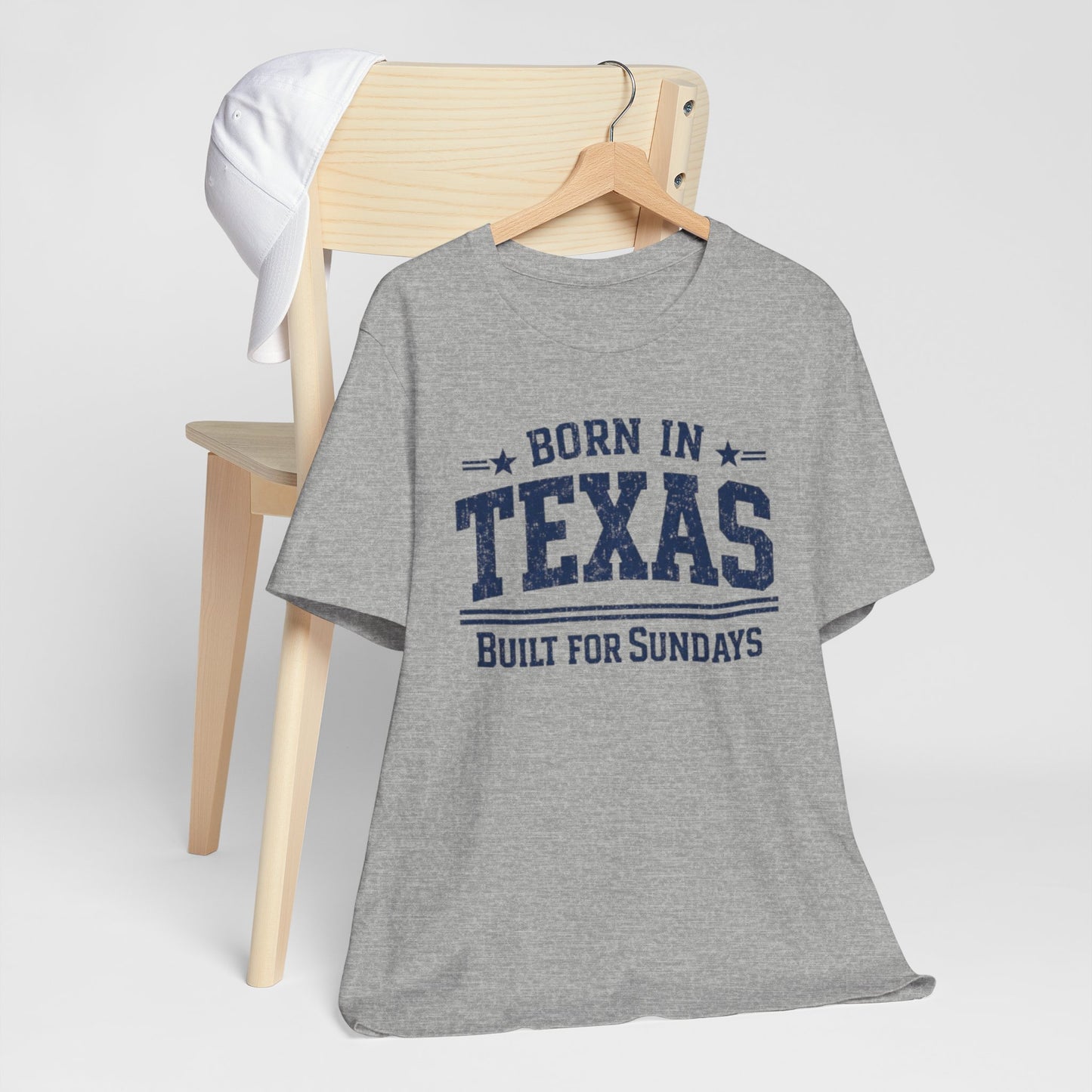 Dark Gray Texas Football Shirt – Born in Texas Built for Sundays Dallas Game Day T Shirt