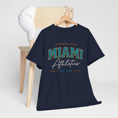 Dark Slate Gray Miami Athletics T-Shirt – Sunshine State Vintage Collegiate Tee Sports Oversized Shirt