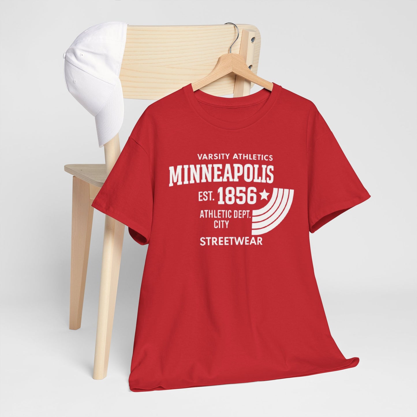 Minneapolis Varsity Athletics T-Shirt — Retro Streetwear City Tee (Est. 1856)