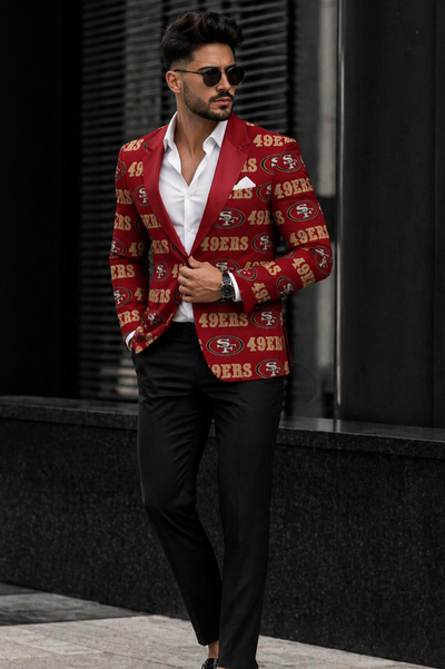 San Francisco football style red blazer – game day streetwear jacket
