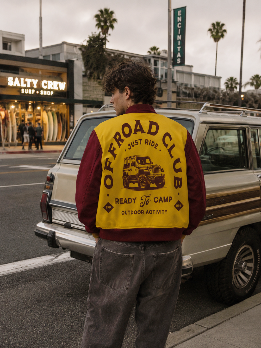 Offroad Club Adventure Varsity Jacket – Retro Outdoor Camp Streetwear Jacket for Men