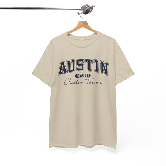 Austin Script College Tee – Austin, Texas Graphic T-Shirt