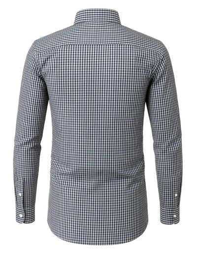 White Smoke 2025 New Cross-Border Spring And Summer Slim-Fit Black And White Checkered Formal Long-Sleeve Shirt for Men