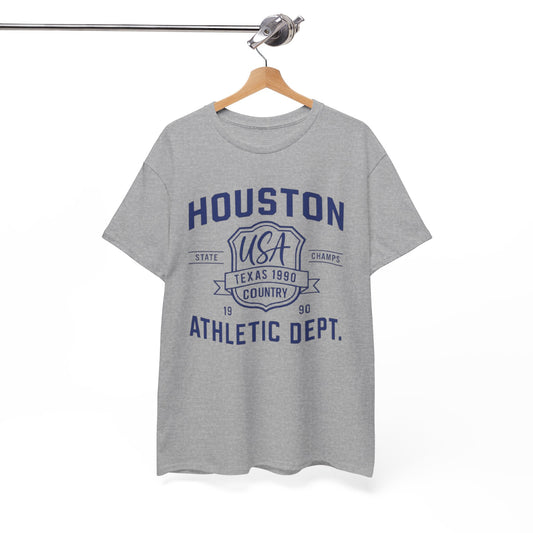 Houston Athletic Dept. T-Shirt — USA Texas 1990 Vintage Collegiate Tee