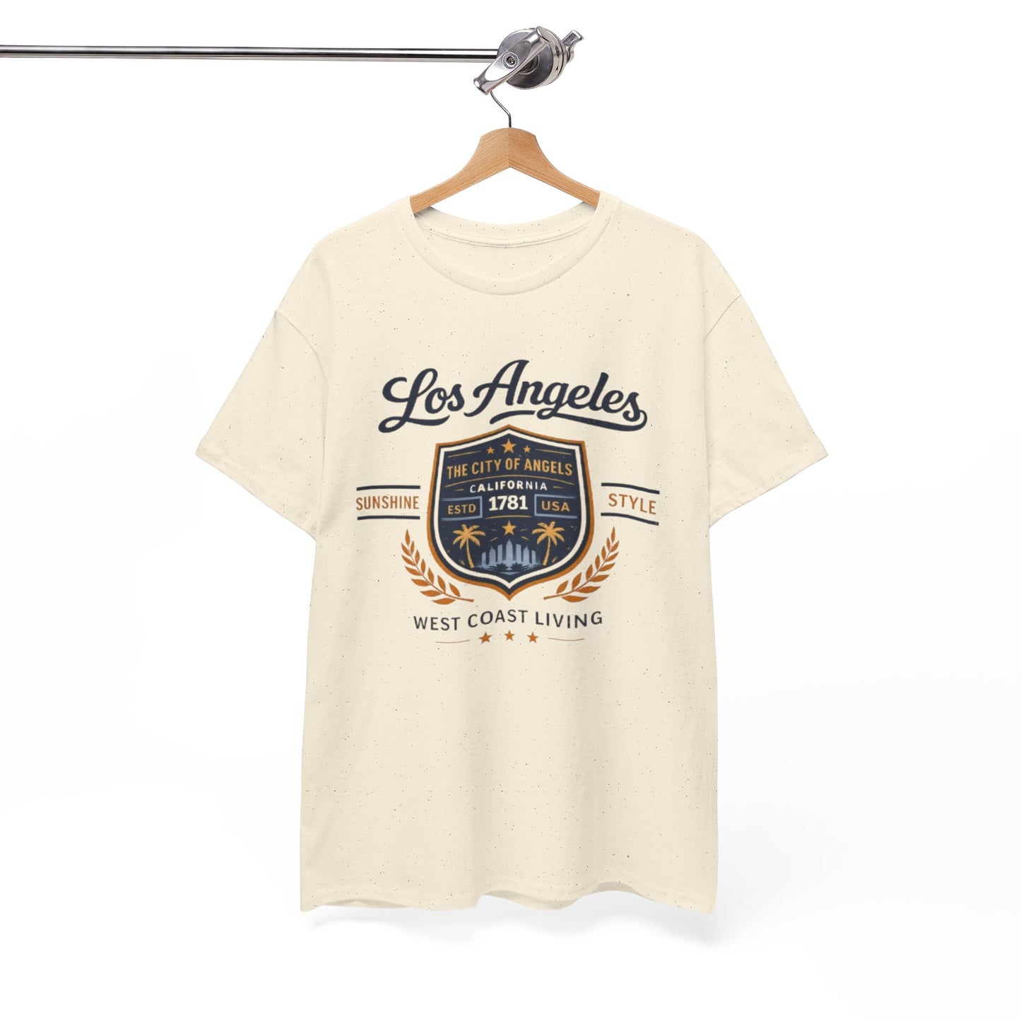 White Smoke Los Angeles Vintage Crest Streetwear T-Shirt – City of Angels West Coast Style