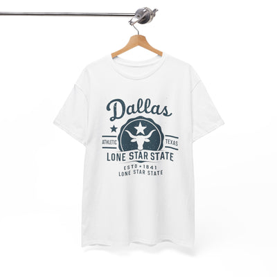 White Smoke Dallas Lone Star State T-Shirt — Retro Texas Athletic Tee