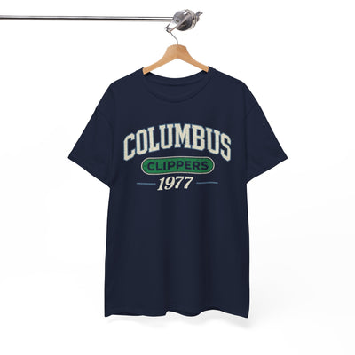 White Smoke Columbus Clippers 1977 Vintage Baseball Tee