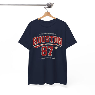 Houston 87 City University Tee — College Vintage Style T-Shirt – game day outfit, breathable comfort wear, image 1.0