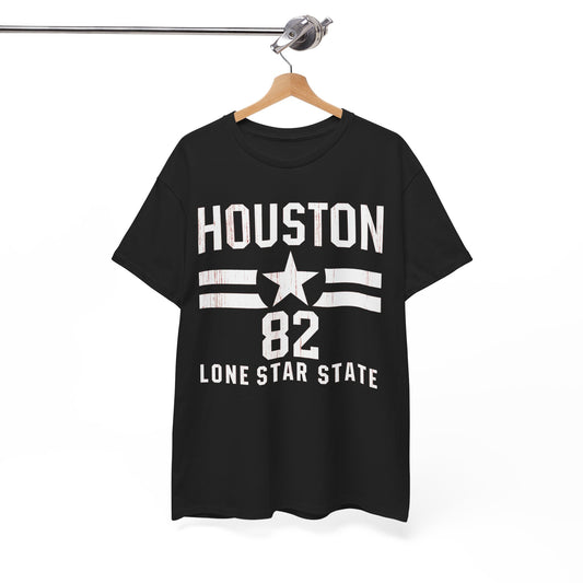 Houston 82 Lone Star T-Shirt Lone Star tee Texas shirt City tee Vintage sport Star emblem tee