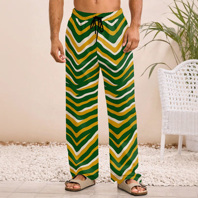 Light Gray Green Bay football zebra Men's Straight pants