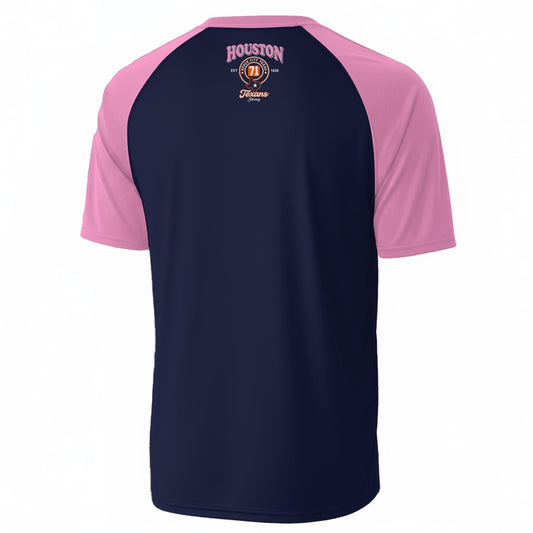 Houston Texans Strong V-Neck T-Shirt – Navy and Pink Urban Sports Shirt