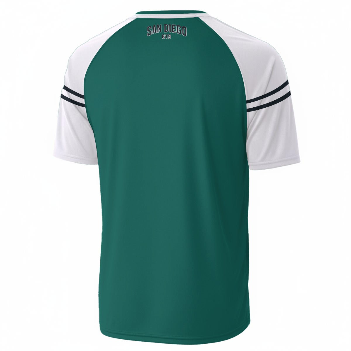 White Smoke San Diego 619 T-Shirt – Dark Green White College Varsity Streetwear Tee
