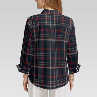 women huskies plaid football fashion top