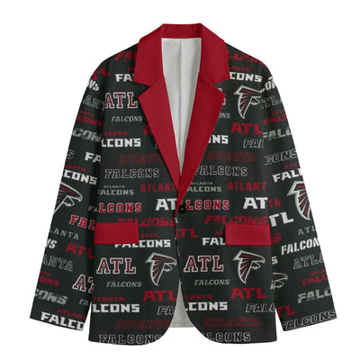 Atlanta Football Blazer Men Black Red Game Day Jacket Stylish Streetwear