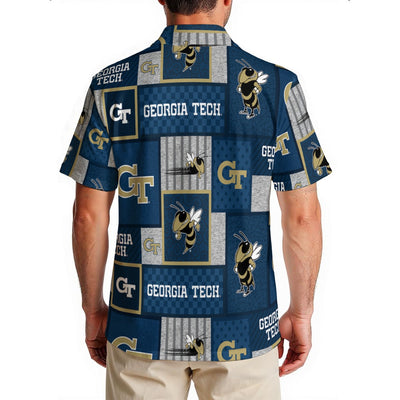 Georgia Tech Yellow Jackets Men's Hawaiian Shirt|150GSM varsity sportswear product image 2.0