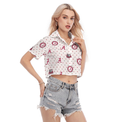 Alabama Crimson Tide Women's Cropped Shirt White varsity sports apparel