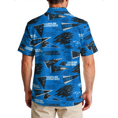 carolina-panthers-mens-hawaiian-shirt-150gsm black blue football fabric breathable detail