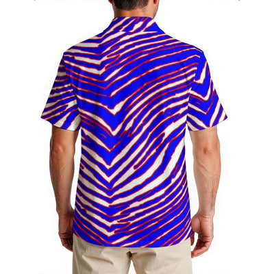 White Smoke Buffalo Zebra Football Men’s Hawaiian Shirt – Lightweight Game Day Summer Style (150 GSM)