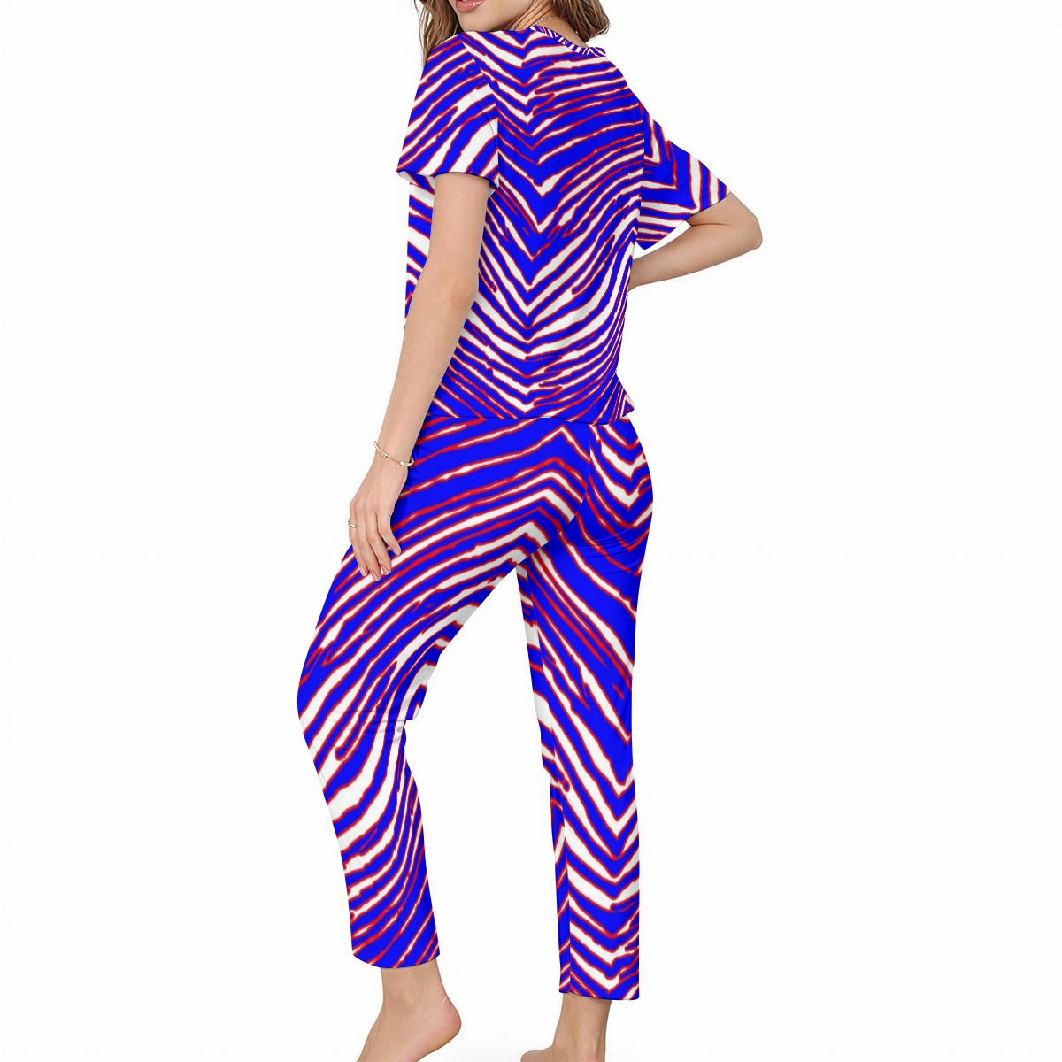 White Smoke Buffalo Zebra Football Women’s Loungewear Set – Zebra Game Day Streetwear Comfort