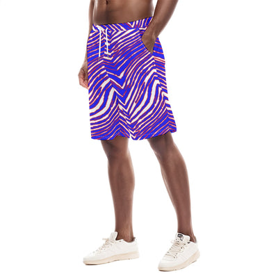 White Smoke Buffalo inspired zebra football design Men'S Shorts With pocket