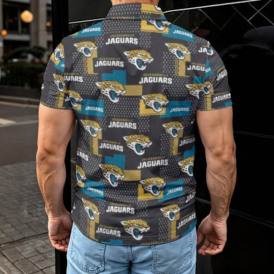 jacksonville-jaguars-mens-polo-shirt teal black football fabric breathable detail