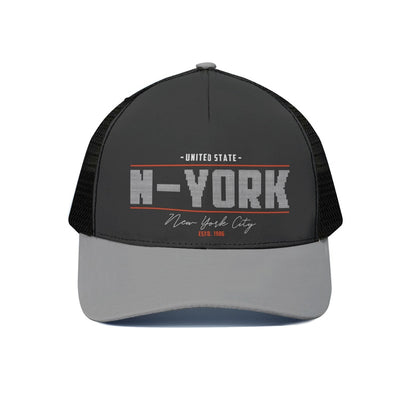 Dark Slate Gray Unisex Trucker Hat With Black Half-mesh