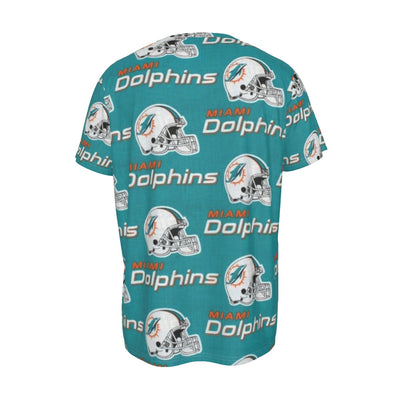 miami-dolphins-short-sleeve-t-shirt aqua orange football outfit detail