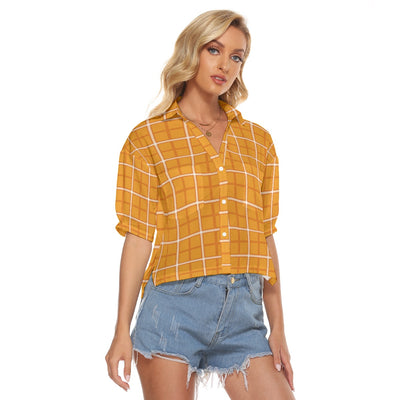 Tennessee Volunteers Orange White Plaid Tennessee Volunteers Orange White Plaid Womens V Neck Shirts orange white plaid women fashion apparel