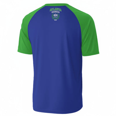 White Smoke Atlanta 404 Varsity Graphic T-Shirt – Blue and Green Sports Style Tee