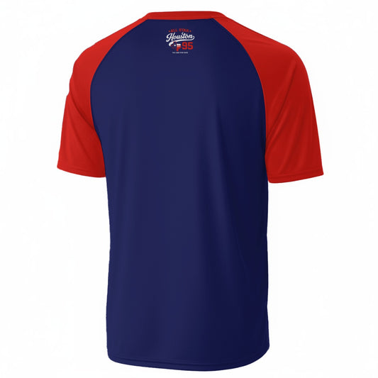 Houston All Star V-Neck T-Shirt – Navy and Red Athletic Texas Sports Shirt