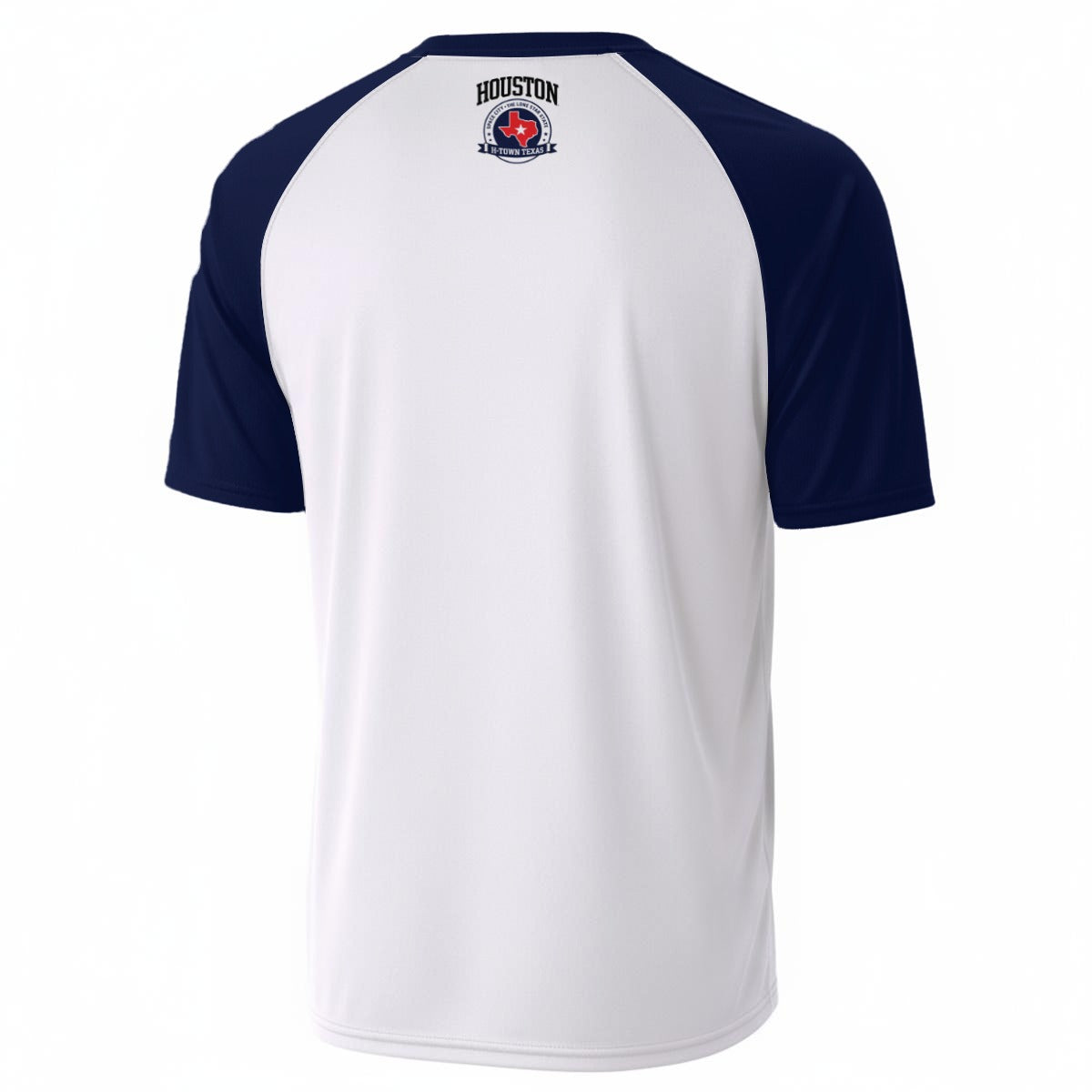 Houston Texas V-Neck T-Shirt – White and Navy Lone Star City Shirt