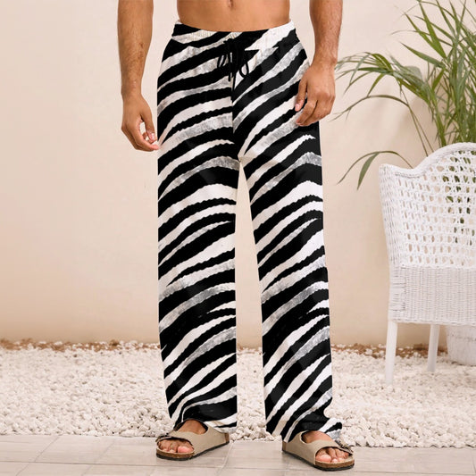 Las Vegas Football Zebra Men’s Straight Pants – Black and White Game Day Streetwear