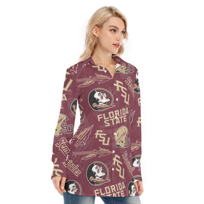 Florida State Seminoles Women's Long Shirt - ACC football apparel varsity sportswear product image 2.0