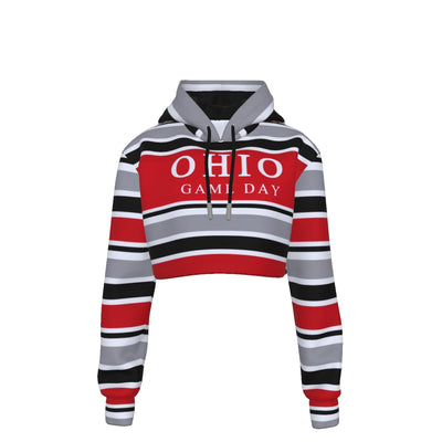 Ohio State Women's Crop Top Hoodie White game day varsity apparel