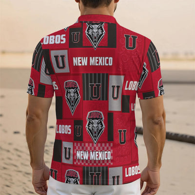 New Mexico Lobos Men's Polo Shirt White game day apparel