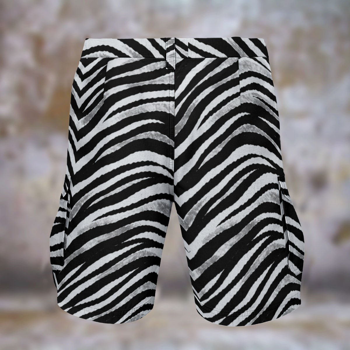 Dark Gray Las Vegas Football Zebra Men’s Cargo Shorts – Black and White Game Day Streetwear