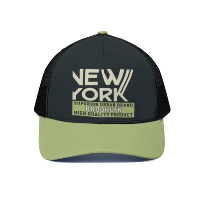 White Smoke Unisex Trucker Hat With Black Half-mesh