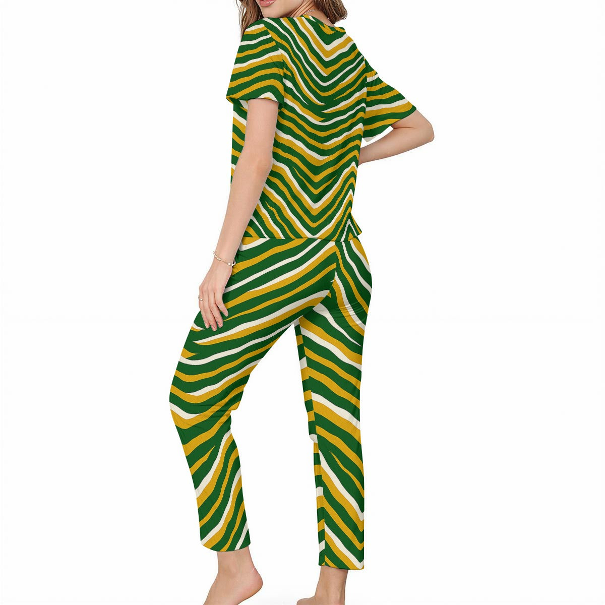 Green Bay Football Yellow Green Women’s Loungewear Set – Game Day Comfort Wear