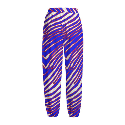 White Smoke Buffalo football Unisex Knitted Fleece Pants – Red Blue White Zebra Game Day Style