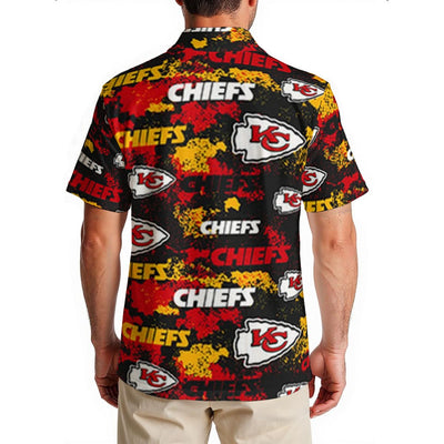 kansas-city-chiefs-mens-hawaiian-shirt-150gsm red gold football outfit image 2.0