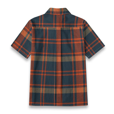 Auburn Tigers Tartan Plaid Navy Orange Women's Shirt | 125GSM Cotton