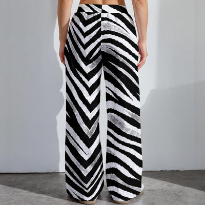 Dark Gray Las Vegas Football Zebra Women’s High-Stretch Casual Pants – Black and White Game Day Streetwear (29