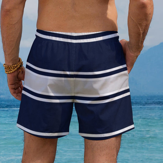 Dallas Football Striped Men's Beach Shorts